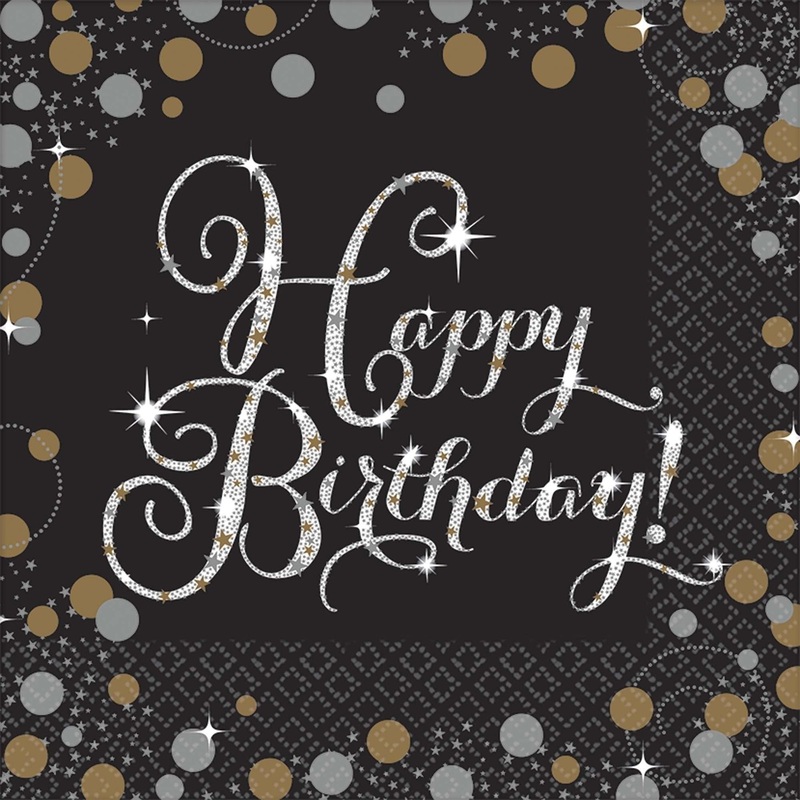 Sparkling Celebration Lunch Napkins, Happy Birthday
