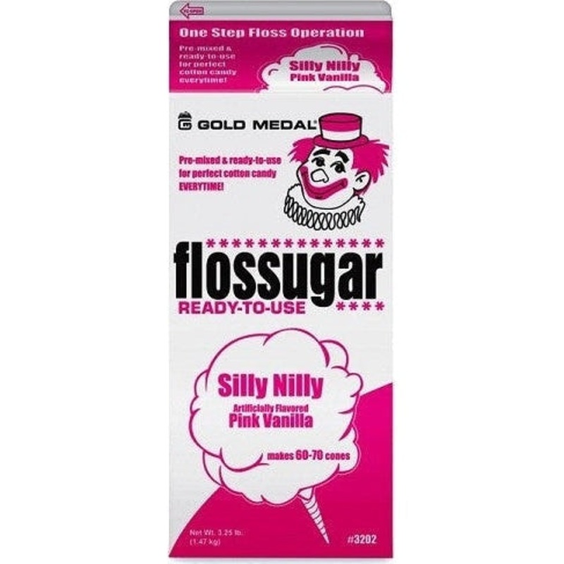 Cotton Candy Floss Sugar - Pink Vanilla 3.25 Lb Carton