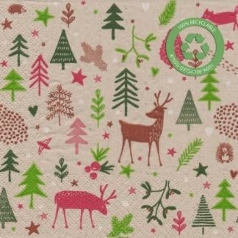 Napkins - Lunch, Christmas Eco-friendly Forest