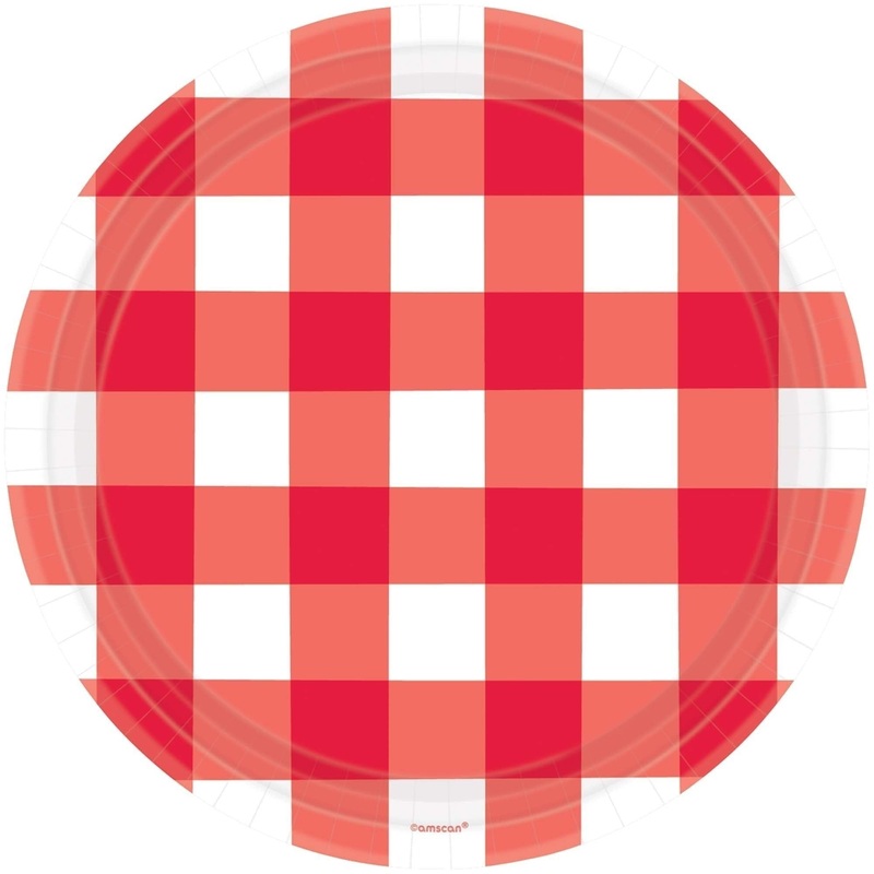 Plates - 10" Red Gingham