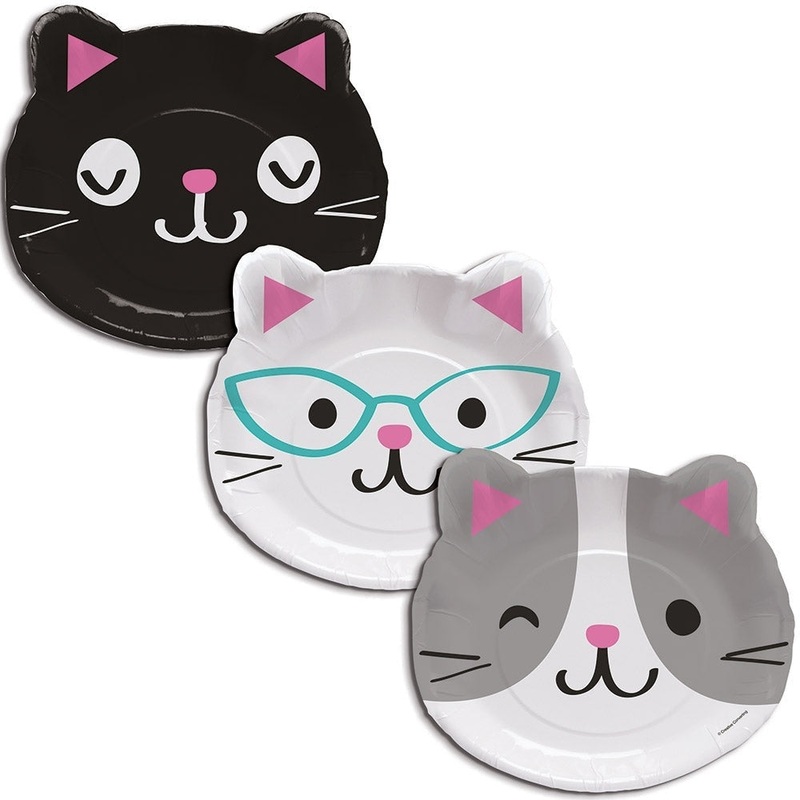 Plates - Cat Party, Assorted Kitten Shaped