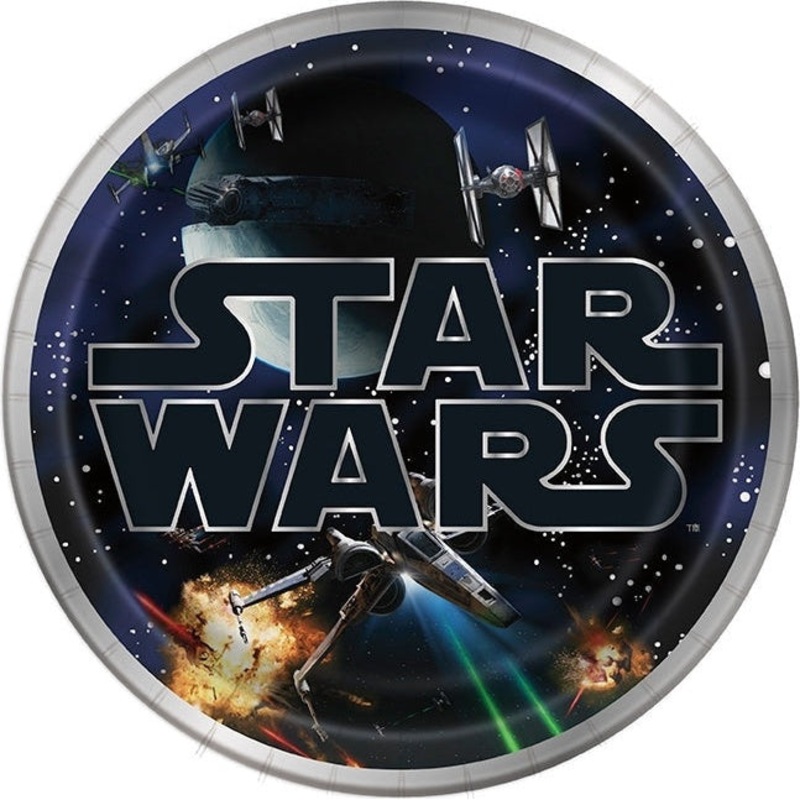 Plates - Dinner, Black, Star Wars Classic, Round, 9", 8 Count