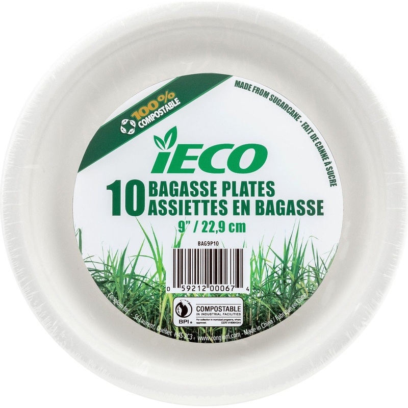 Plates - Eco Friendly, Eco Bagasse, 9", 50 Count