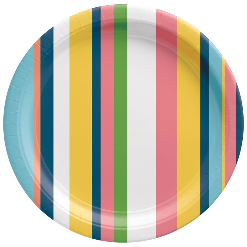 Plates - Rainbow, Round, Summer Hues, 10", 8 Count