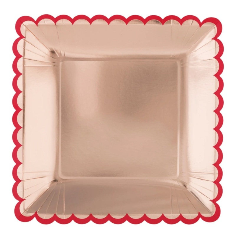 Plates - Square, Scalloped Edge, 10"