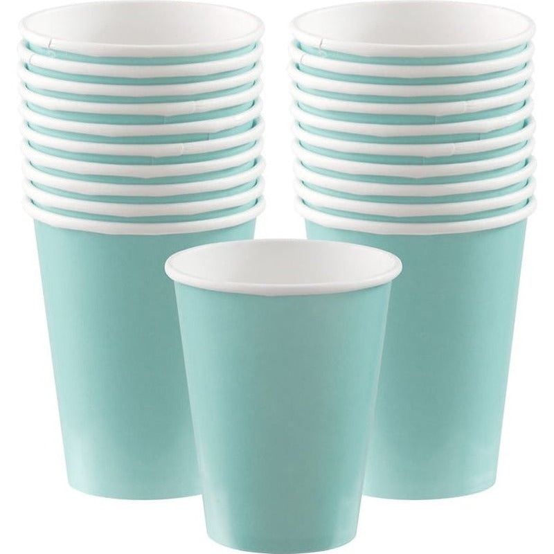 Robin's-egg Blue Paper Cups, 9 oz