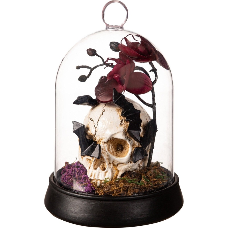 Skeleton Cloche With Orchids