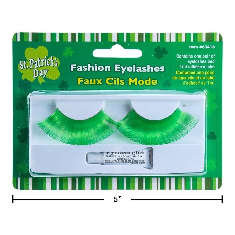 St. Patrick's Green Eyelashes with Glue