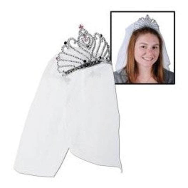 Tiara - Plastic, Bride To Be, With Veil