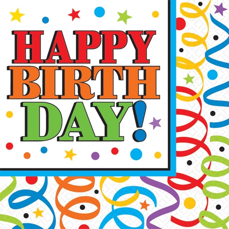 Napkins - Beverage, Colorful Birthday