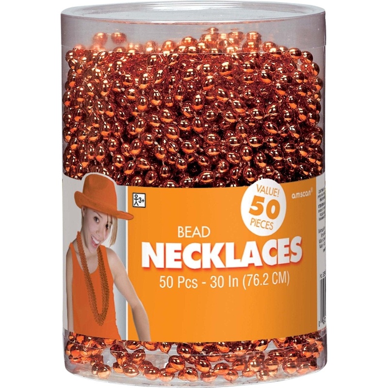 Necklace Bead 50 Ct. Orange