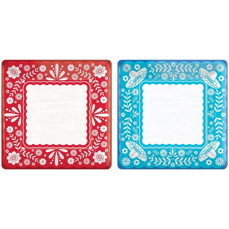 Plates - Dinner, Viva La Party, Square, 10"