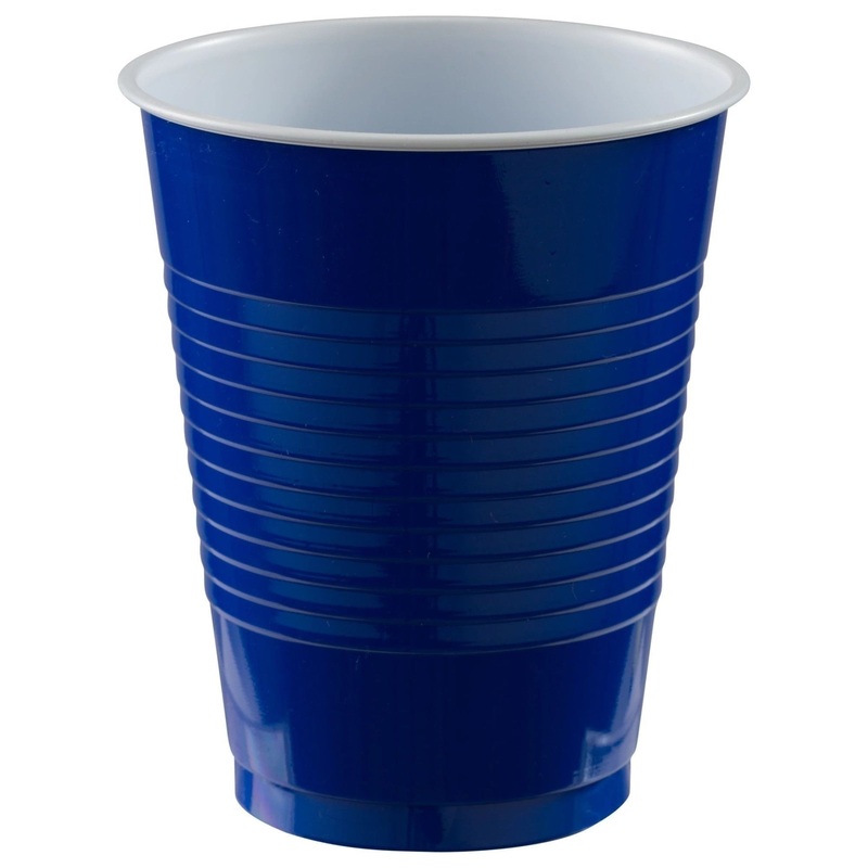 18 Oz. Plastic Cups, 50 Count - Bright Royal Blue