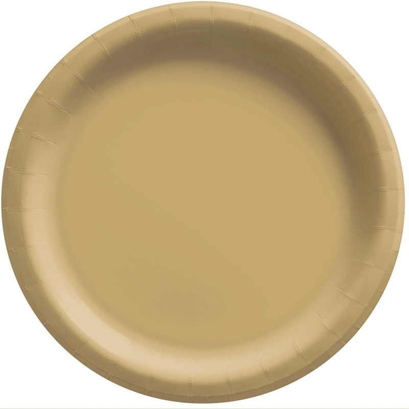 Plates - Gold, Round Paper, 10", 50 Count