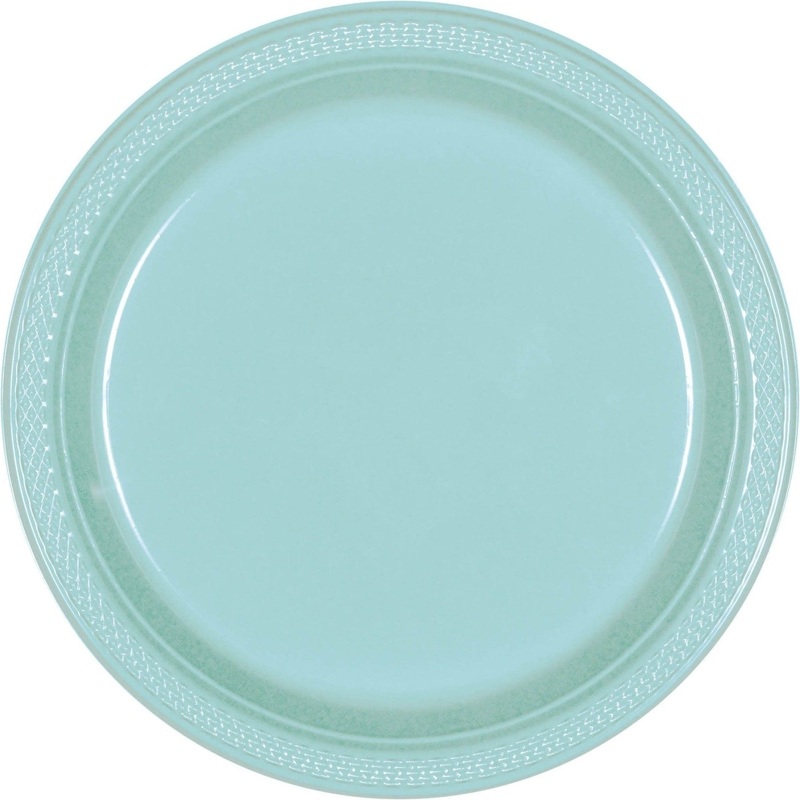 Plates - Robin's Egg Blue, Round, Plastic, 9"