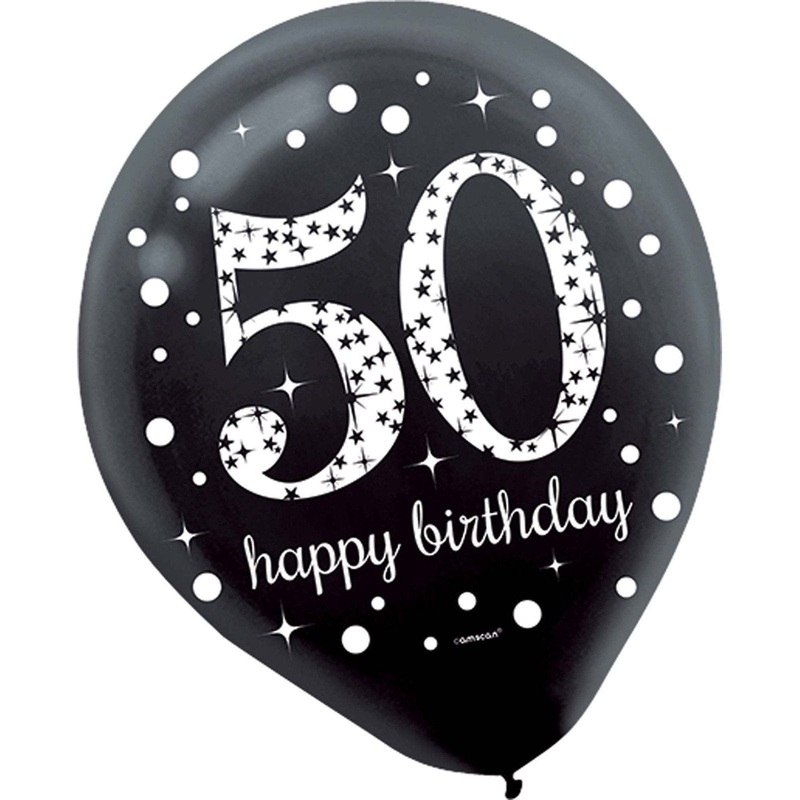 Sparkling Celebration "50th Birthday" Latex Balloons