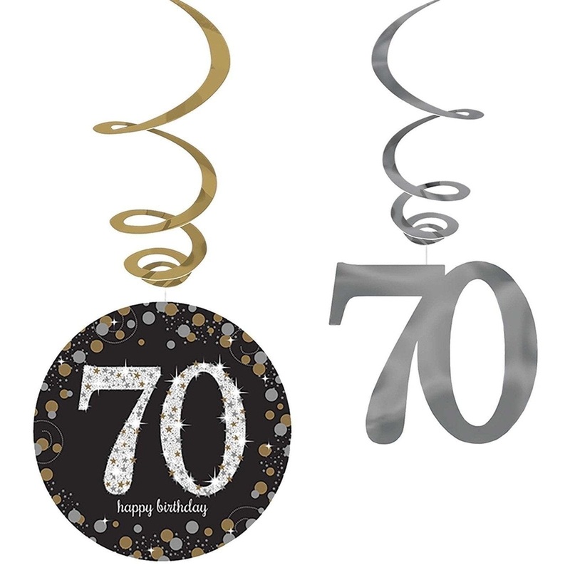 Sparkling Celebration 70th Birthday Swirls