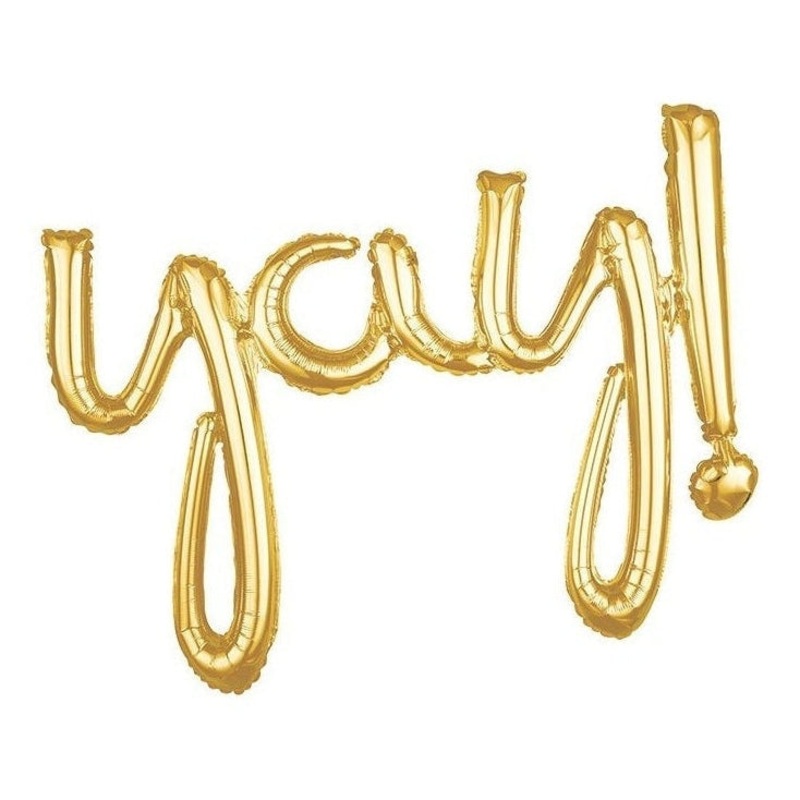 Super Shape Foil Balloon - Script Yay Gold