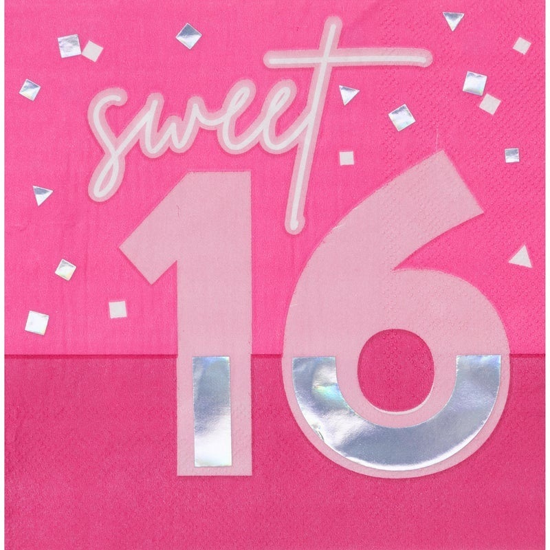 Sweet 16 Lunch Napkins 16 Count