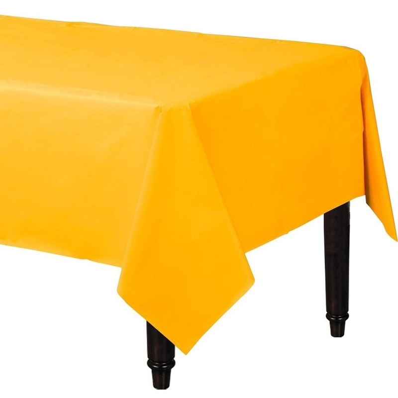 Yellow Sunshine Rectangular Plastic Table Cover, 54" x 108"
