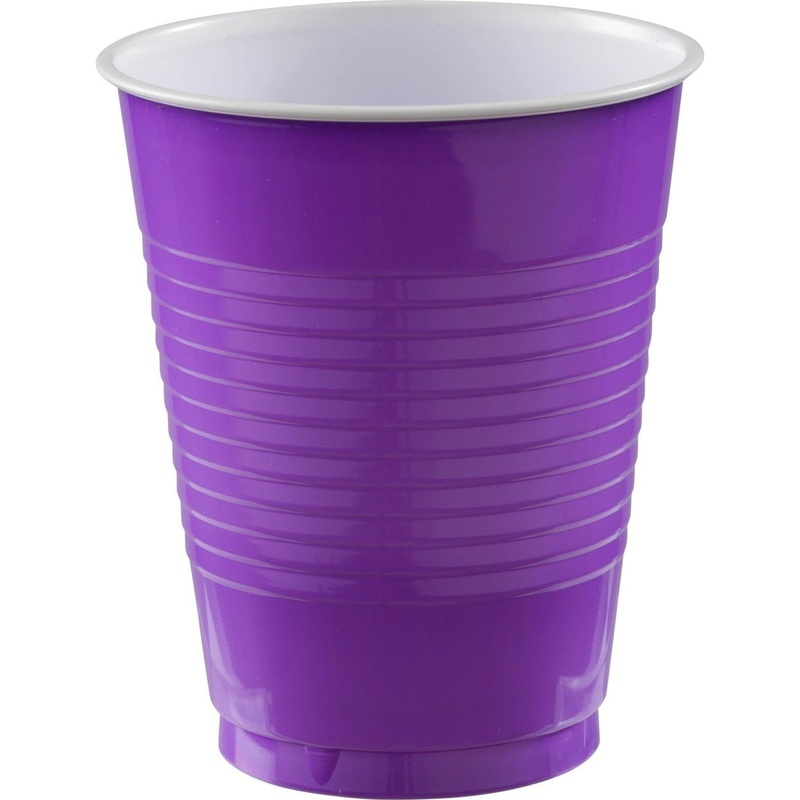 18 Oz. Plastic Cups, 50 Count - Purple