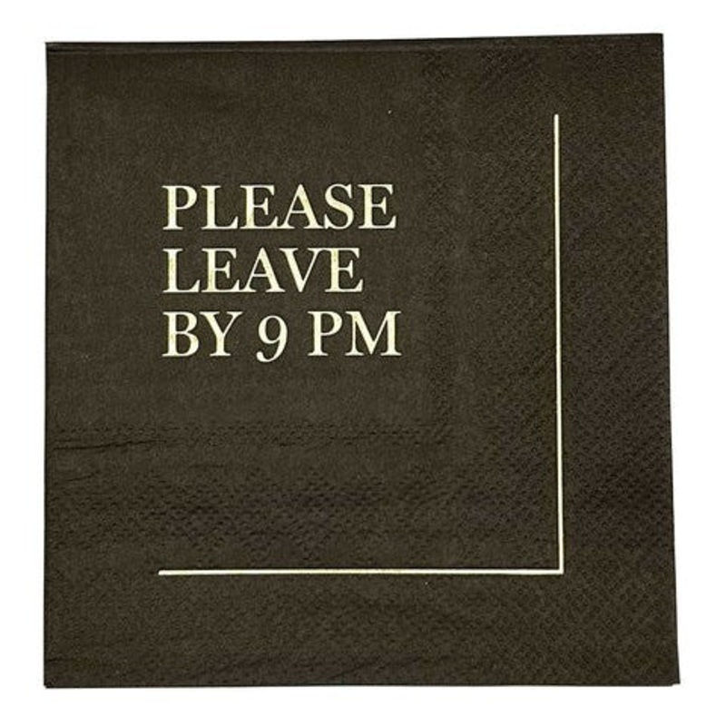 Please Leave by 9PM Beverage Napkins