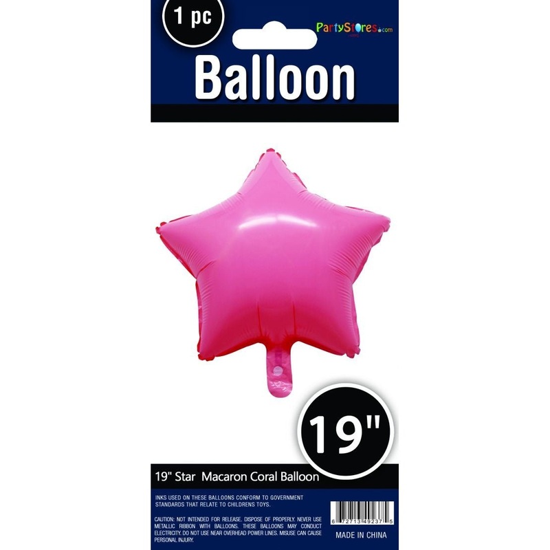 19" Star Macaron Coral Foil Balloon