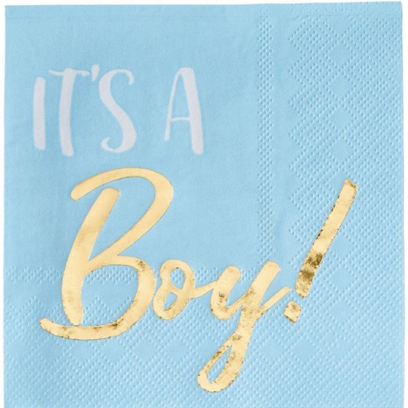 Napkins - Beverage, Hot Stamped - Boy