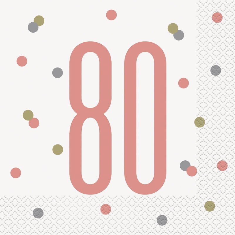 Napkins - Lunch, Glitz Rose Gold, 80, 16 Count