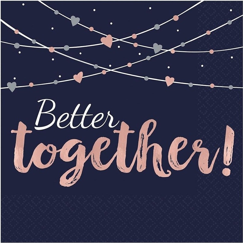 Napkins - Lunch, Navy Bride, Hot-stamped