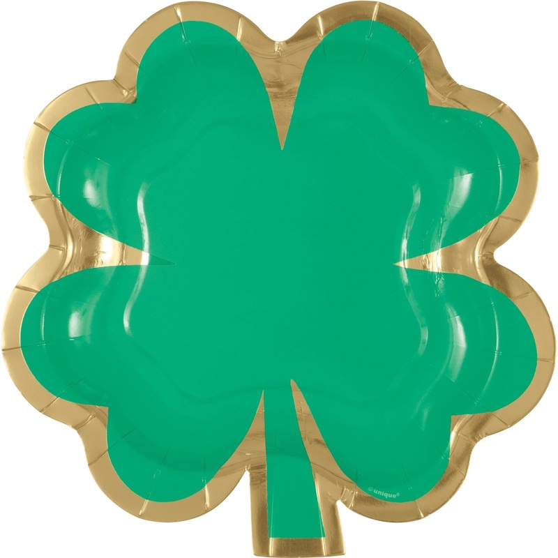 Plates - Green, Shamrock Shaped, 8.25", 8 Count