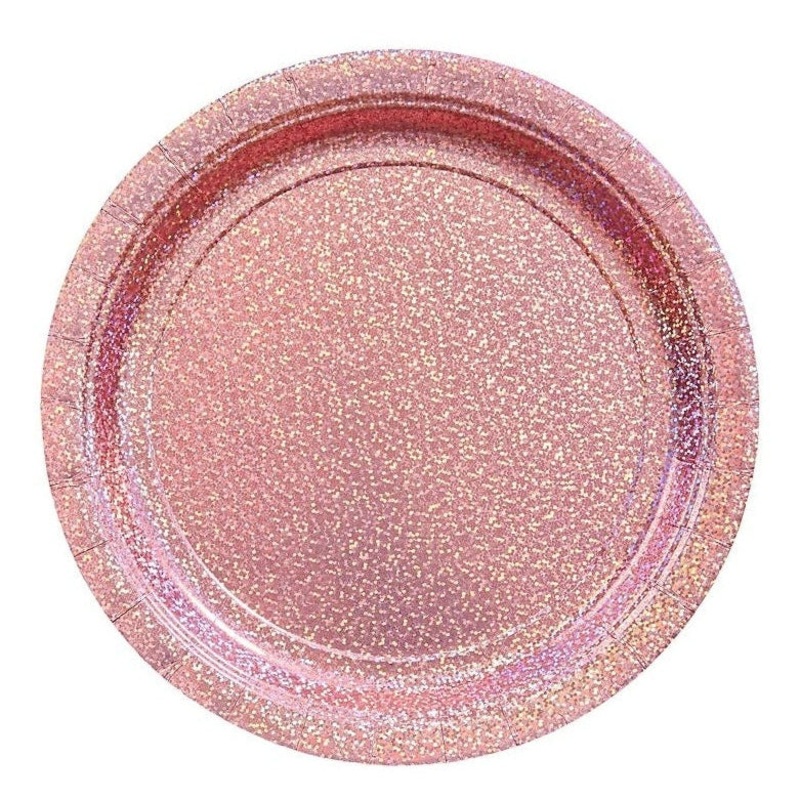 Plates - New Pink, Round Prismatic, 7"