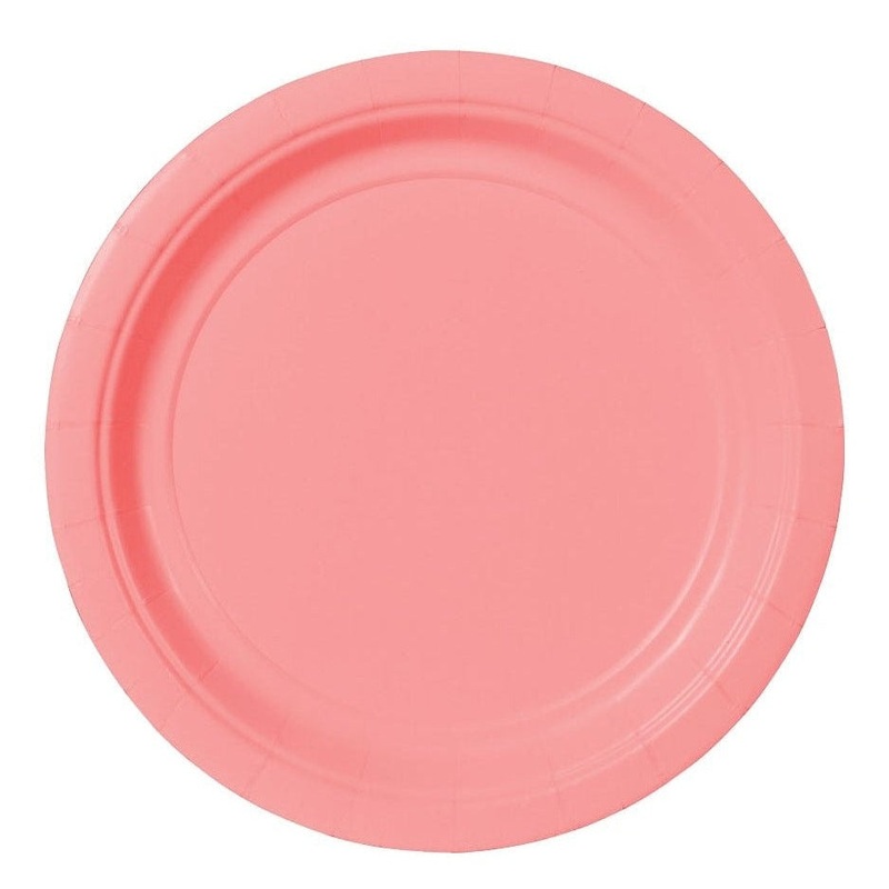 Plates - Pale Pink, Value Solid, Round, 7"