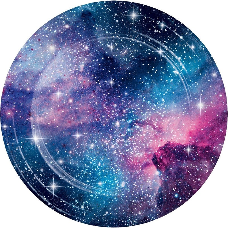 Plates - Purple, Galaxy Party, Round