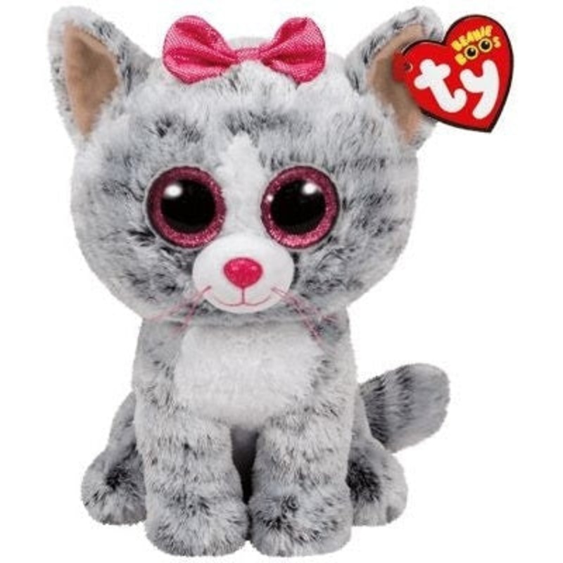 Ty - Beanie Boo Kiki - Grey Cat Medium