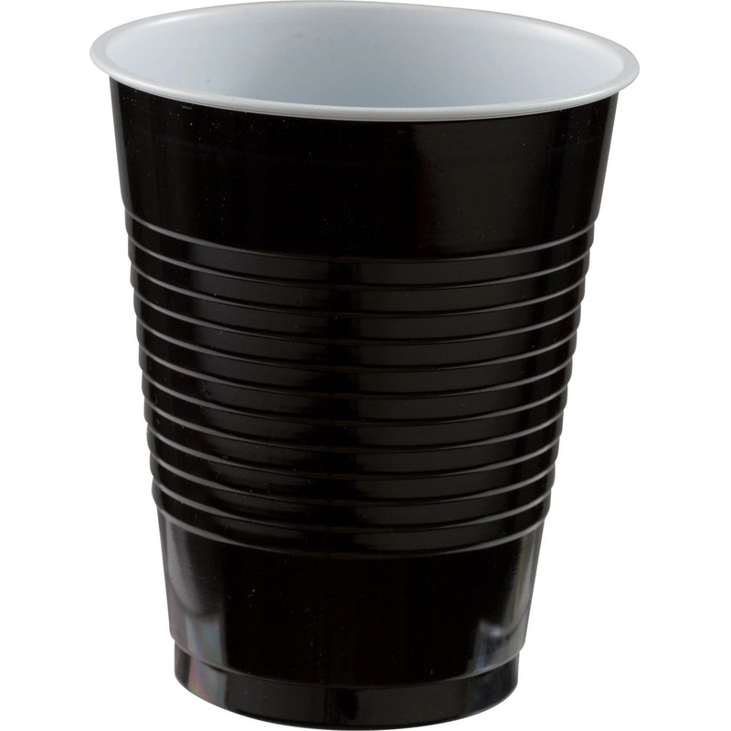 18 Oz. Plastic Cups, 50 Count - Black
