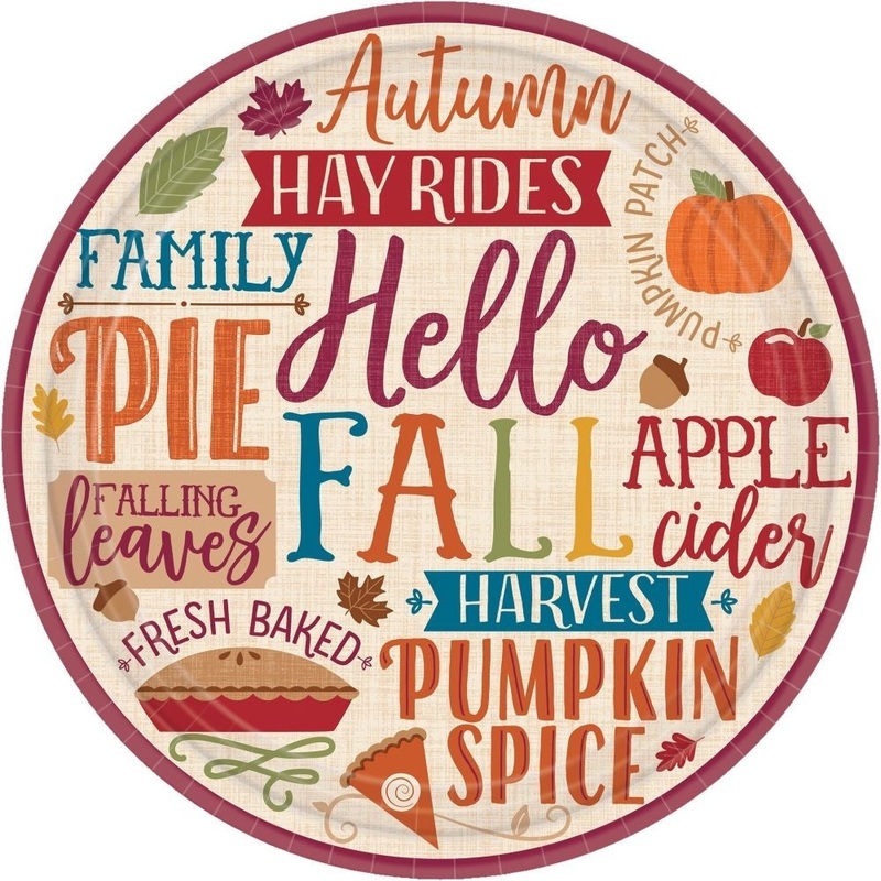 Plates - Hello Fall, Round, 10 1/2"