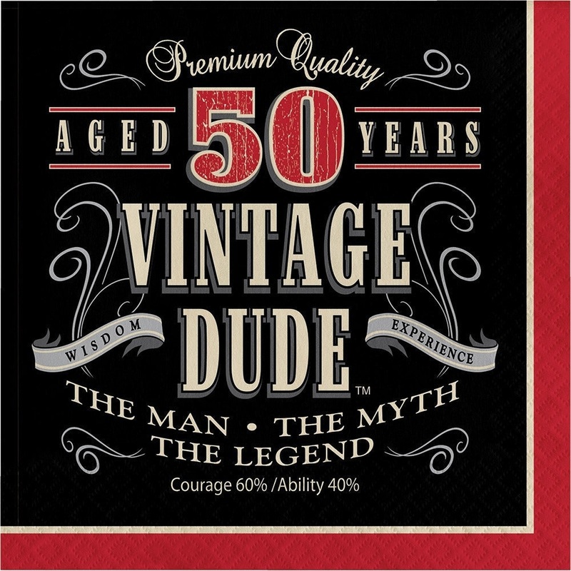 Vintage Dude 50th Birthday Napkins