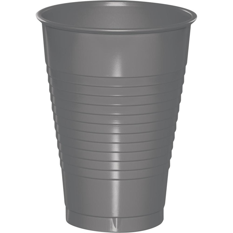 12 OZ. GLAMOUR GRAY PLASTIC CUPS 20 CT.