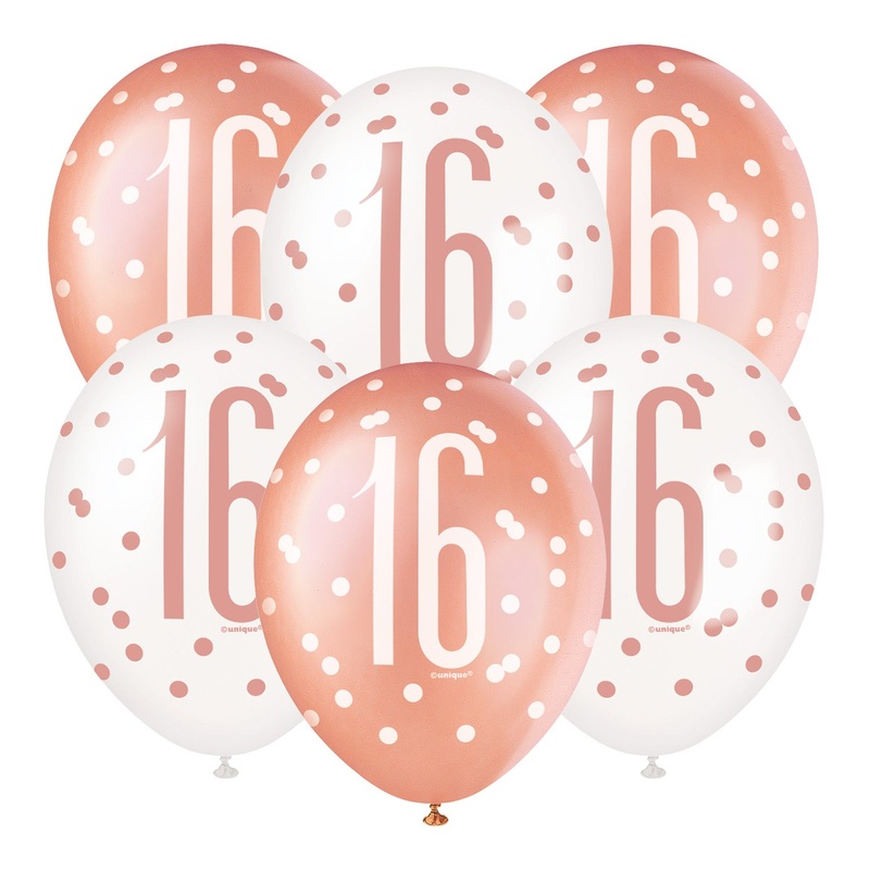 12" Rose Gold Latex Balloons 16  6 ct.
