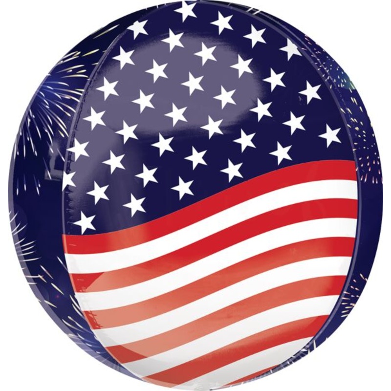 16" Stars and Stripes and Fireworks Orbz