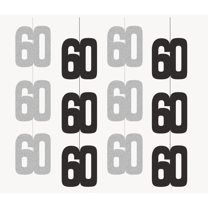 5 ft. GLITZ 60 Black Hanging Decorations