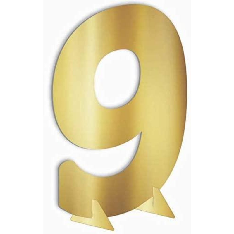 7" GOLD METALLIC NUMBER 9