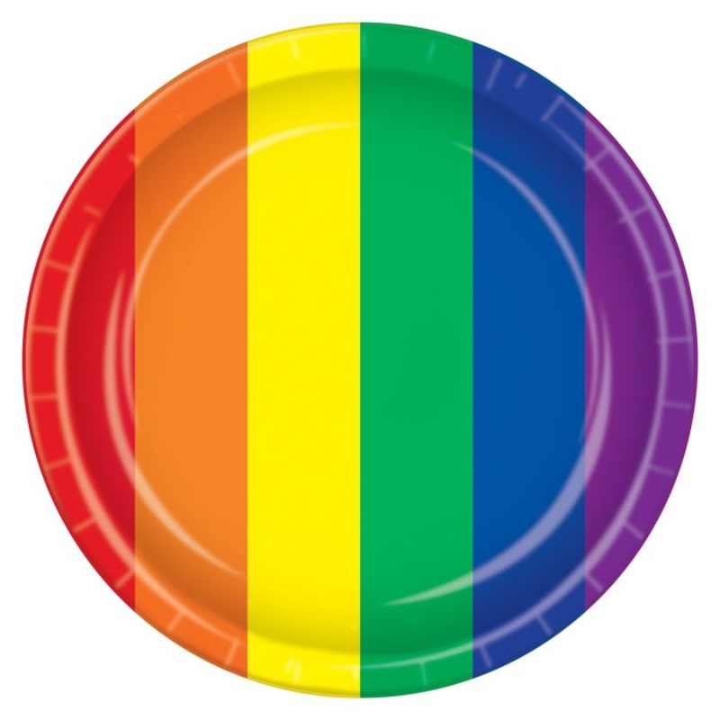 9" Rainbow Plates 8 ct.