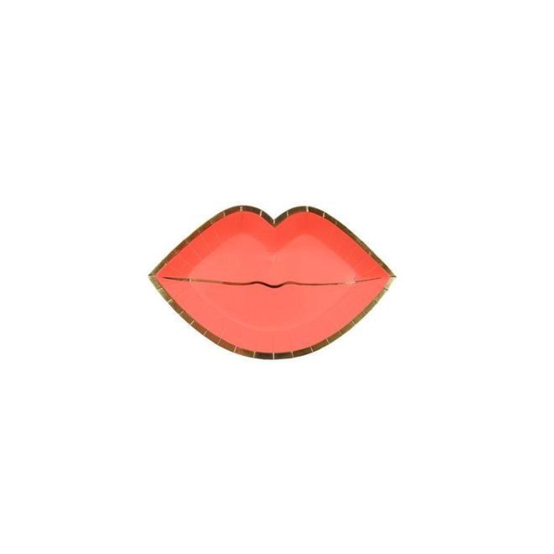 Pink Lips Tiny Canape Paper Plates 8 ct.