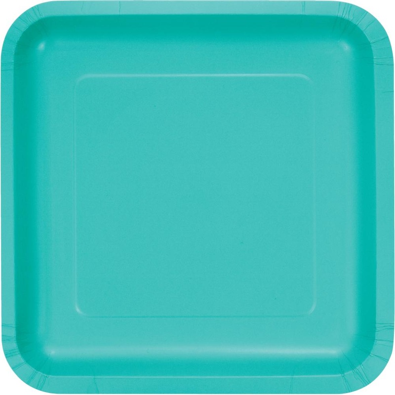 TEAL LAGOON SQUARE PAPER LUNCH PLATES 18 CT.