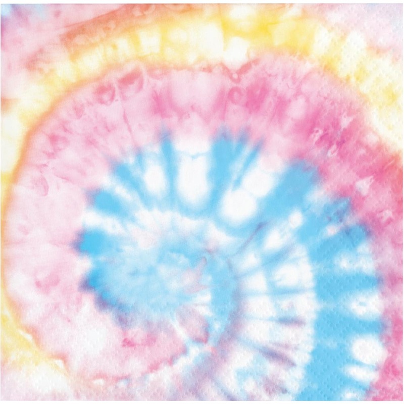 TIE DYE PARTY BEVERAGE NAPKINS 16 CT.