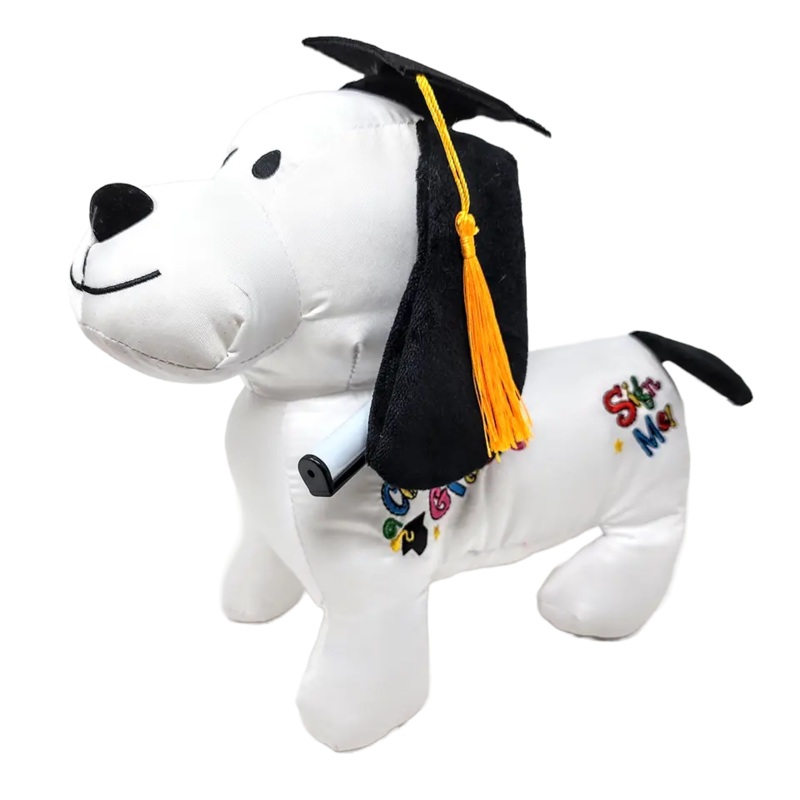11" Congrats Grad Autograph Dog -  W/Pen