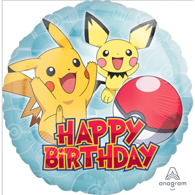 17" Happy Birthday Pokemon Foil Balloon