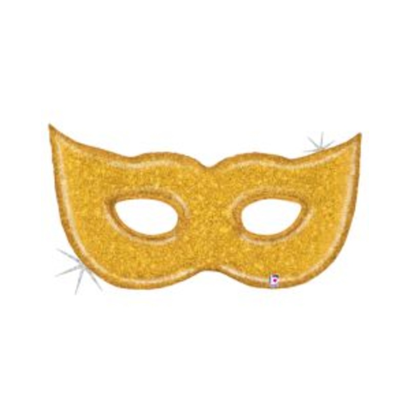 51" GOLD GLITTER MASK